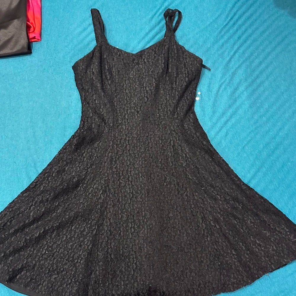 All that Jazz Black Textured Mini Dress